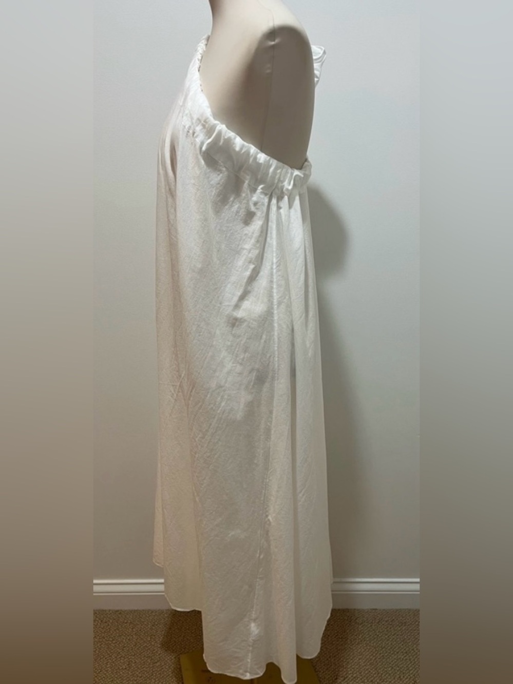 J. Crew NWOT White One-Shoulder Beach Dress in Cotton Voile - Picture 5 of 7
